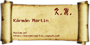 Kármán Martin névjegykártya