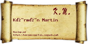 Kármán Martin névjegykártya