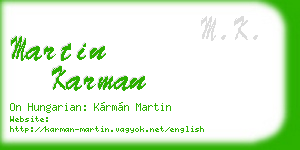 martin karman business card