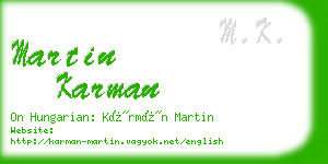 martin karman business card